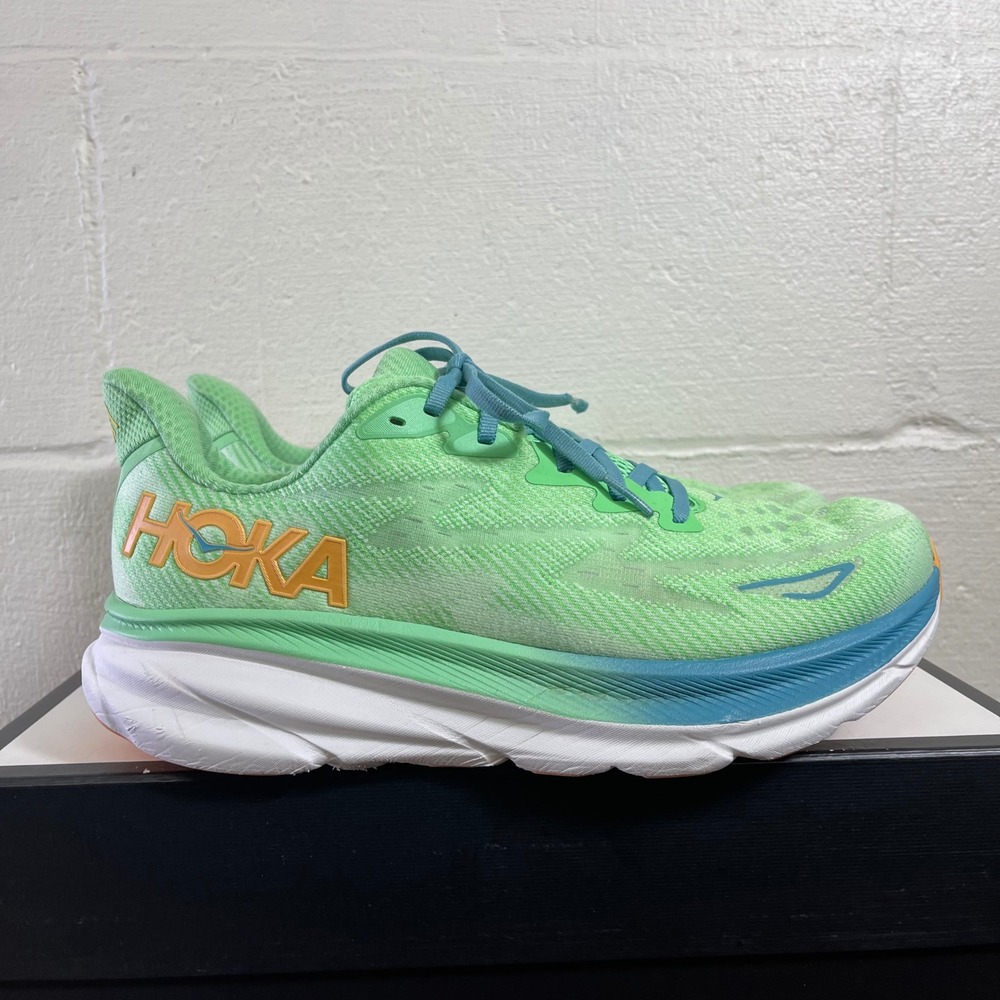 Hoka One One Clifton 9 1127895 ZLGL Green Running Shoes Sneakers Men's 10 D